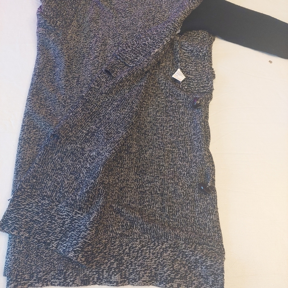 RD Style Calandri Grey Black Poncho Cowl Neck Oversized Drape Sweater Size S - Picture 10 of 13